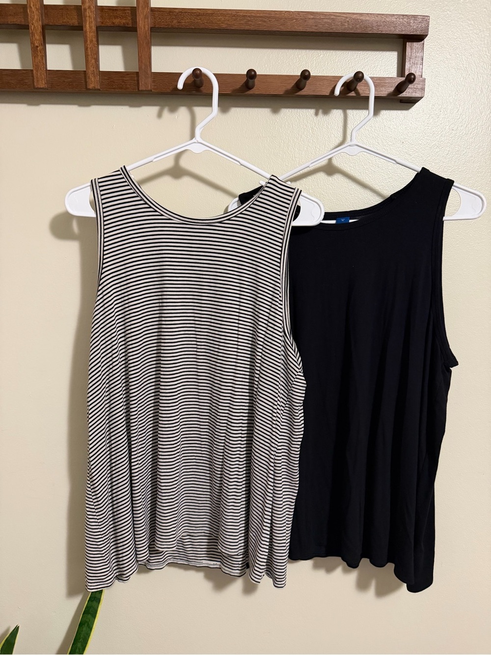 Old Navy LUXE Black & White Striped Tank Top Pair